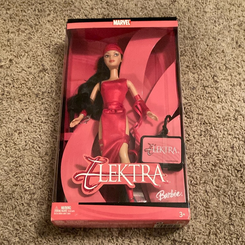 New Barbie Marvel Elektra Doll in Bold Red